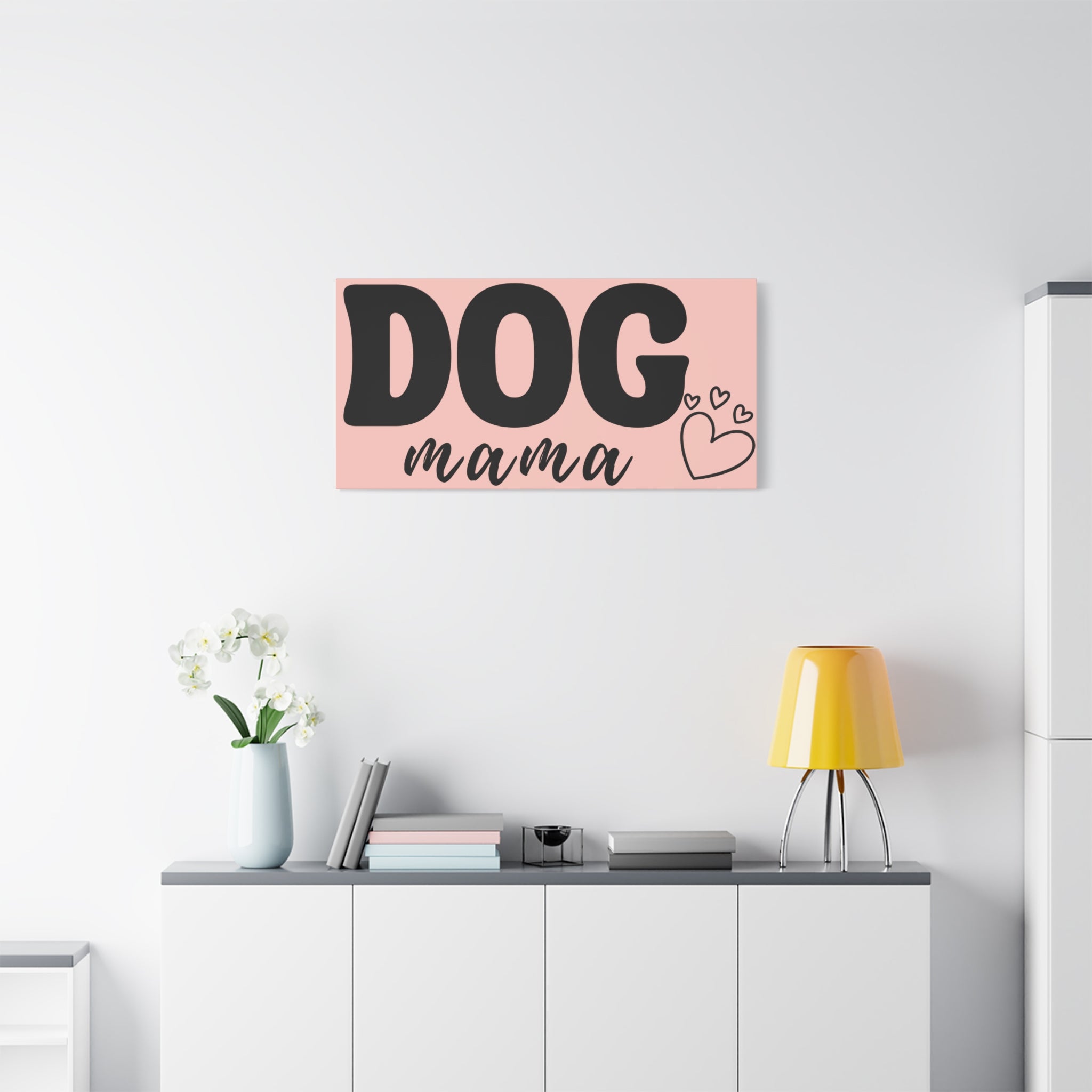 Dog Mama Pink Canvas Wall Art — Heart Pet Mom Decor