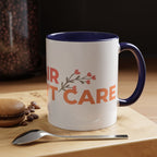 Accent Coffee Mug - "Growing Hair I Don't Care" Floral Script Coffee Mug