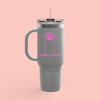 40oz Insulated Travel Mug — 'Groovy Mom' Pink Retro Design