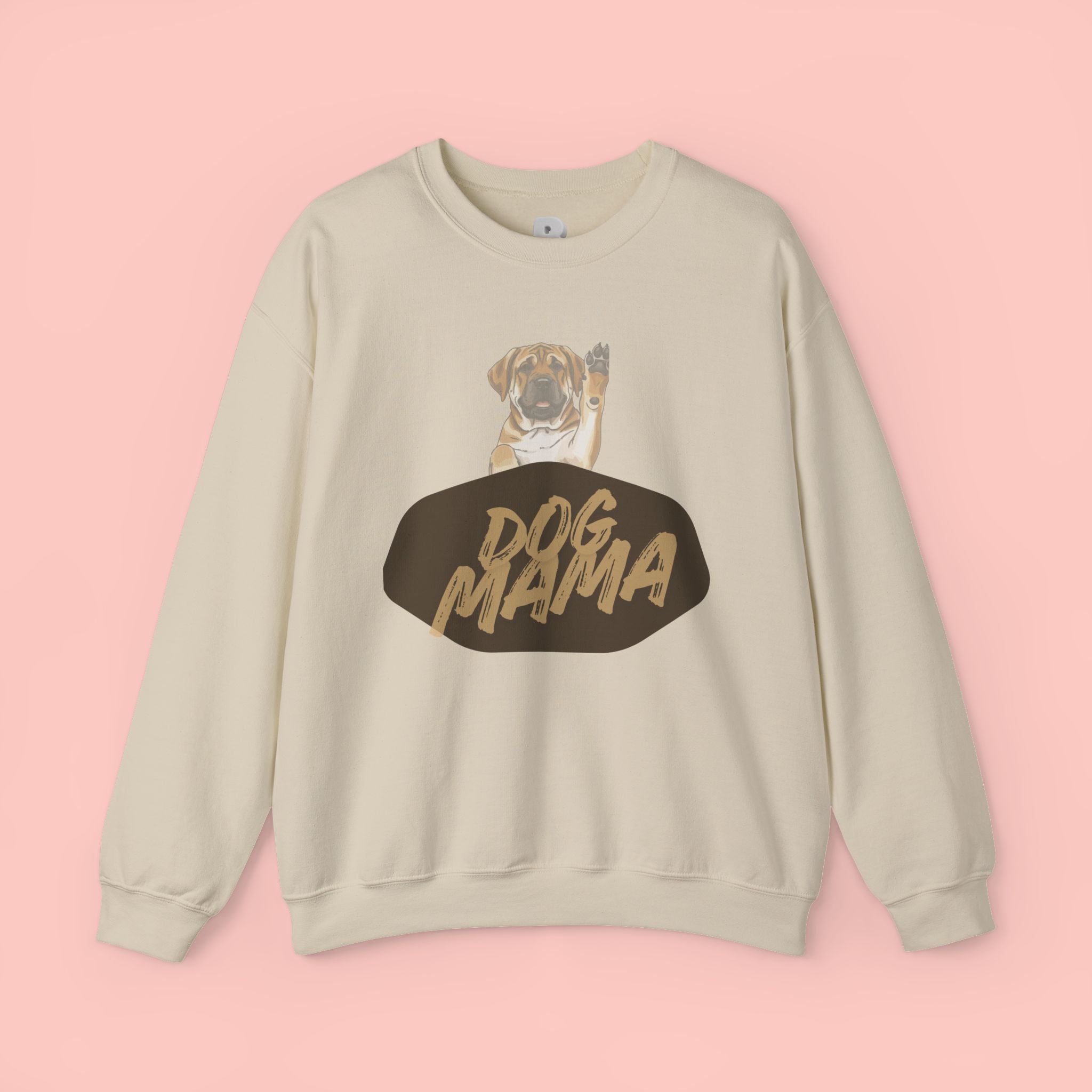 Dog Mama Crewneck Sweatshirt — Cute Puppy Graphic Pullover for Dog Lovers