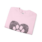 Fingerprint Heart Crewneck Sweatshirt — Panda Paw Love Graphic