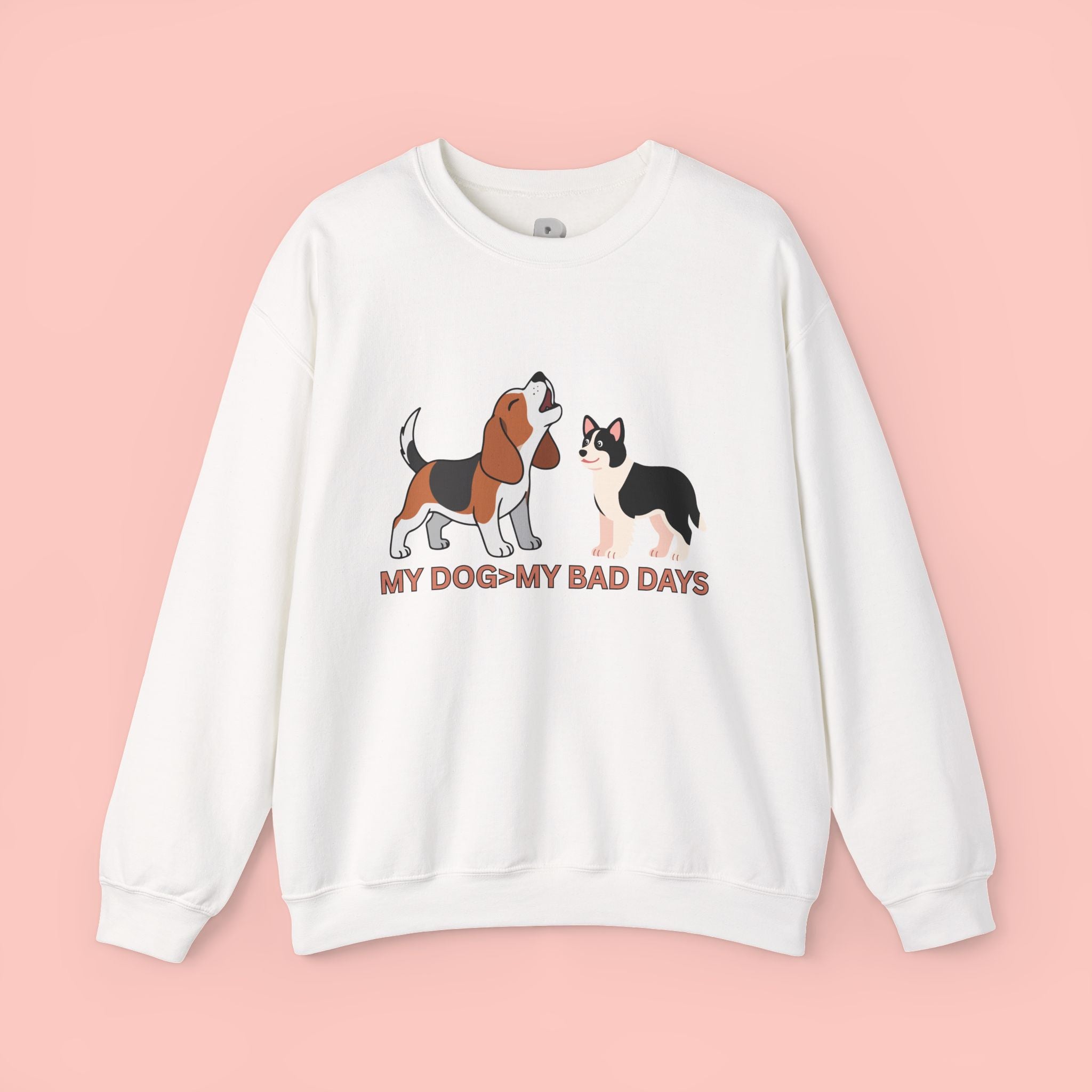 My Dog My Bad Days Sweatshirt – Cute Beagle & Corgi Crewneck for Dog Lovers