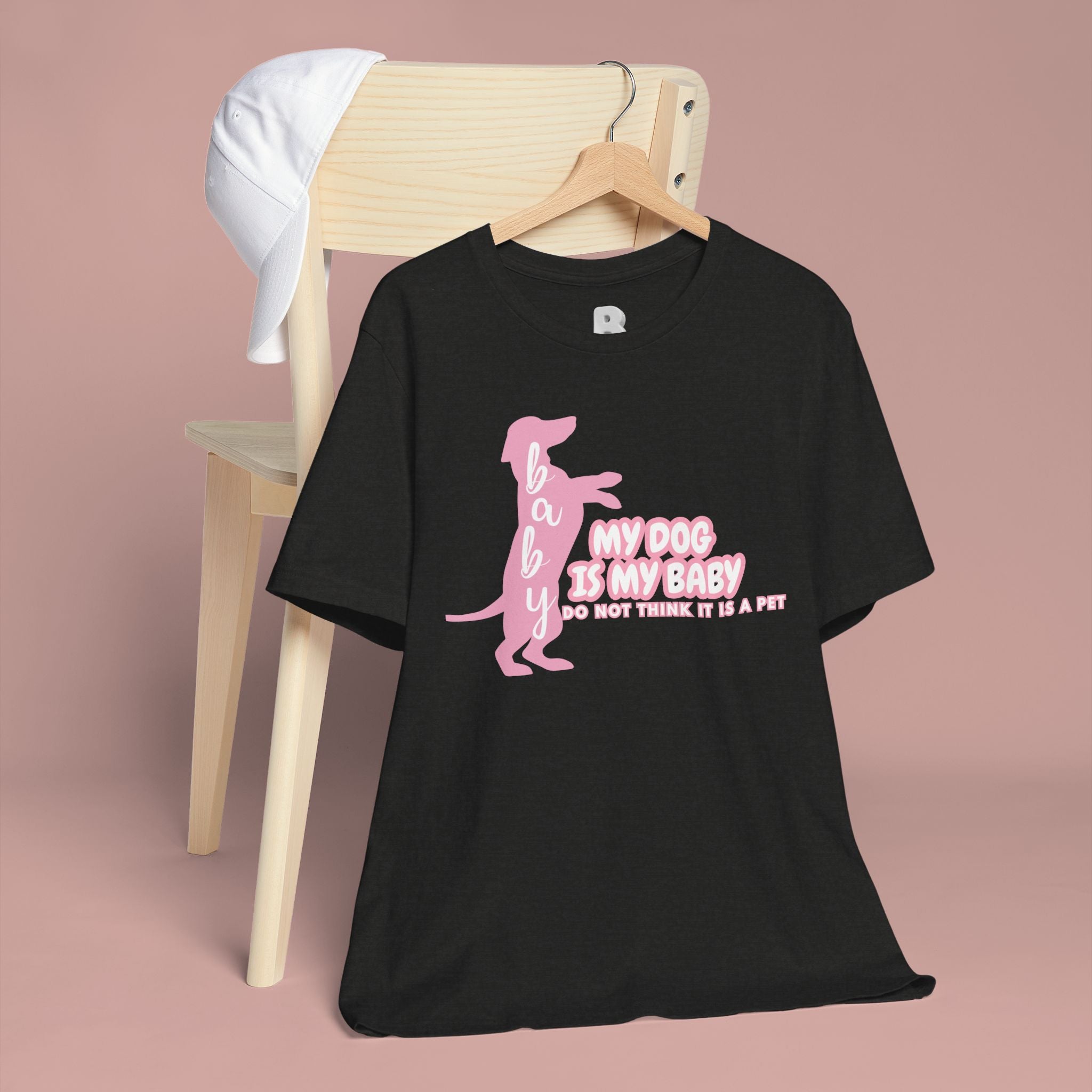 T-Shirt — "My Dog Is My Baby" Pink Dachshund Tee