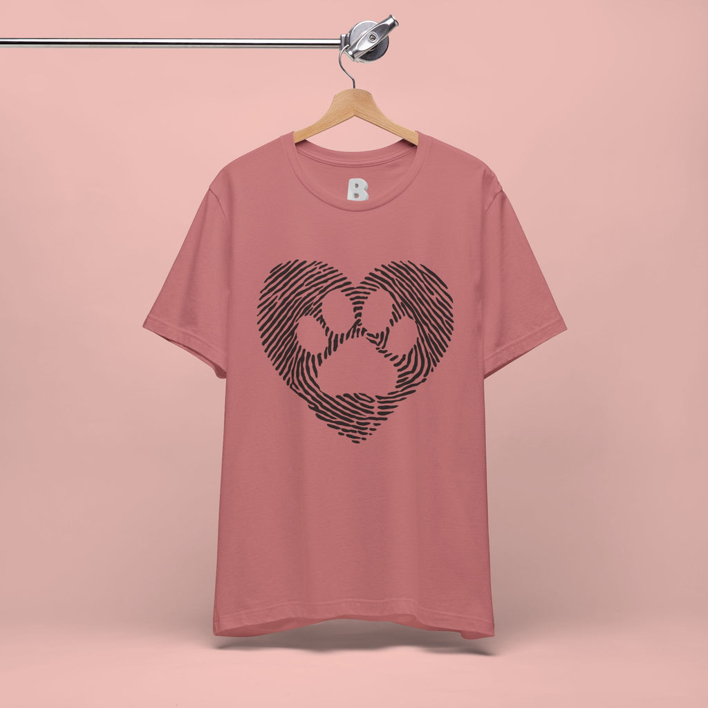 Fingerprint Heart Paw T-Shirt — Dog Paw Love Tee