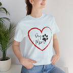 Dog Mom Heart Paw T‑Shirt