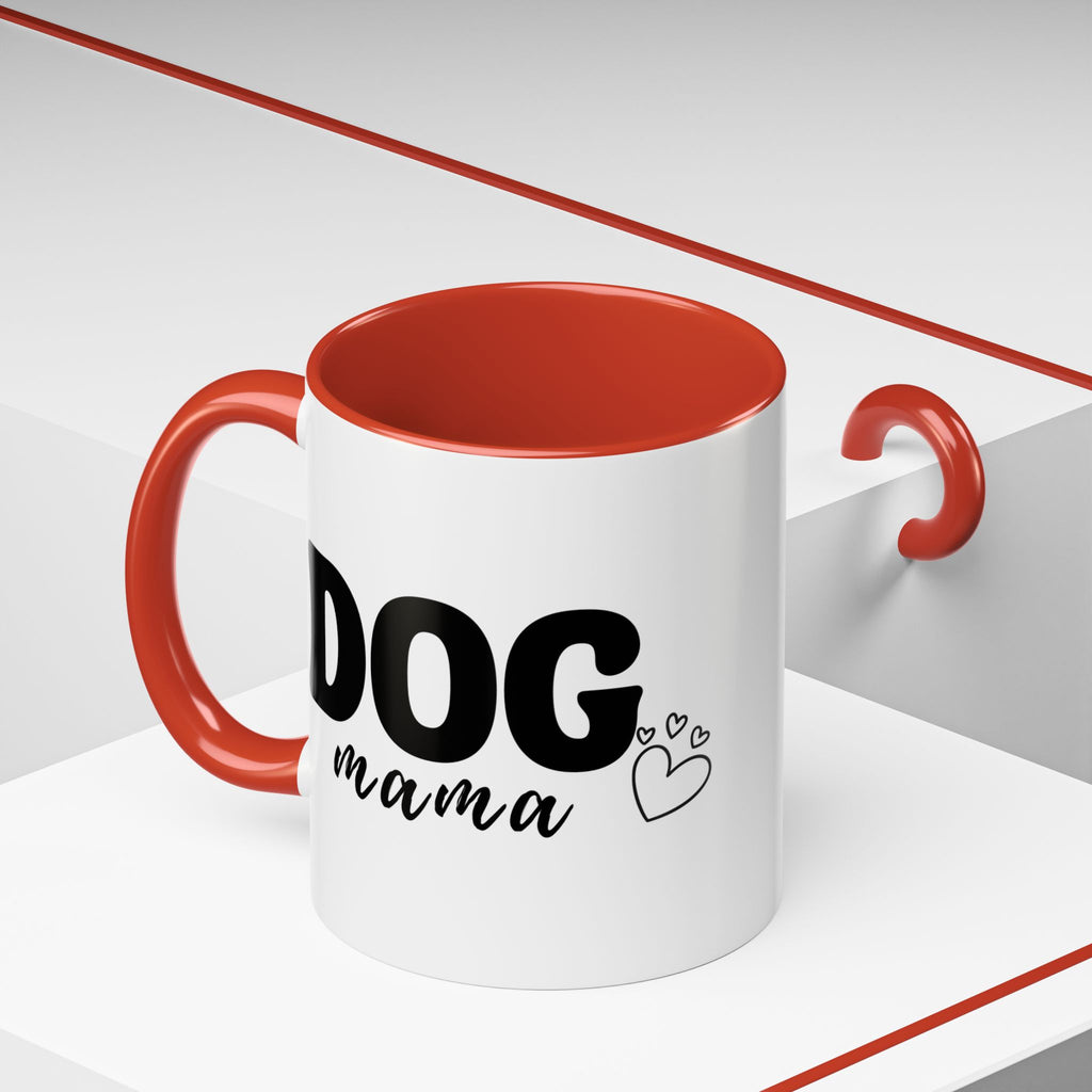 Dog Mama Accent Coffee Mug — Cute Black & White Pet Lover Gift (11/15oz)