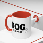 Dog Mama Accent Coffee Mug — Cute Black & White Pet Lover Gift (11/15oz)