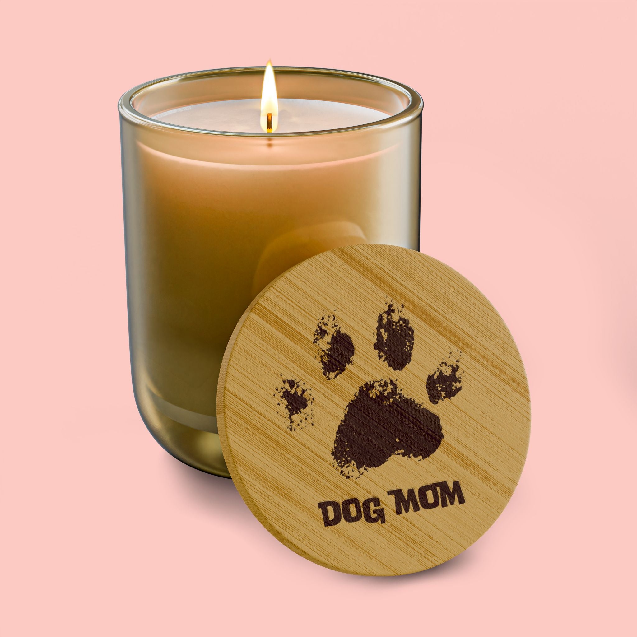 Dog Mom Scented Soy Candle — 14oz Engraved Wooden Lid