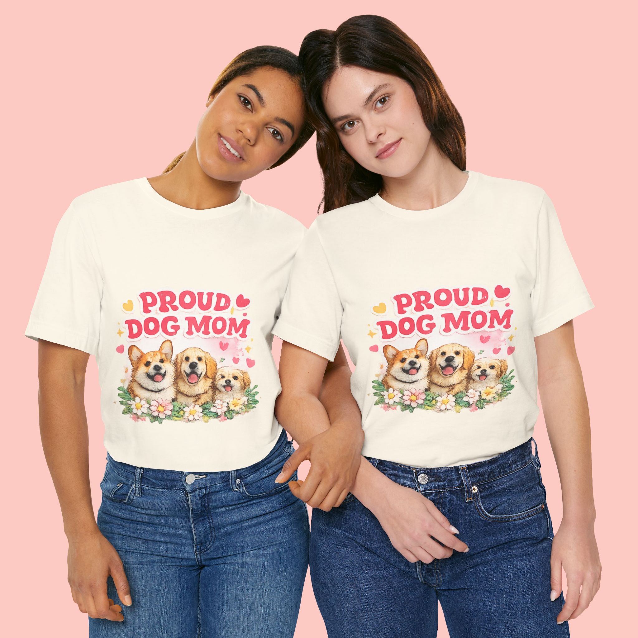 Proud Dog Mom T-Shirt — Cute Corgi & Golden Retriever Floral Tee for Pet Lovers