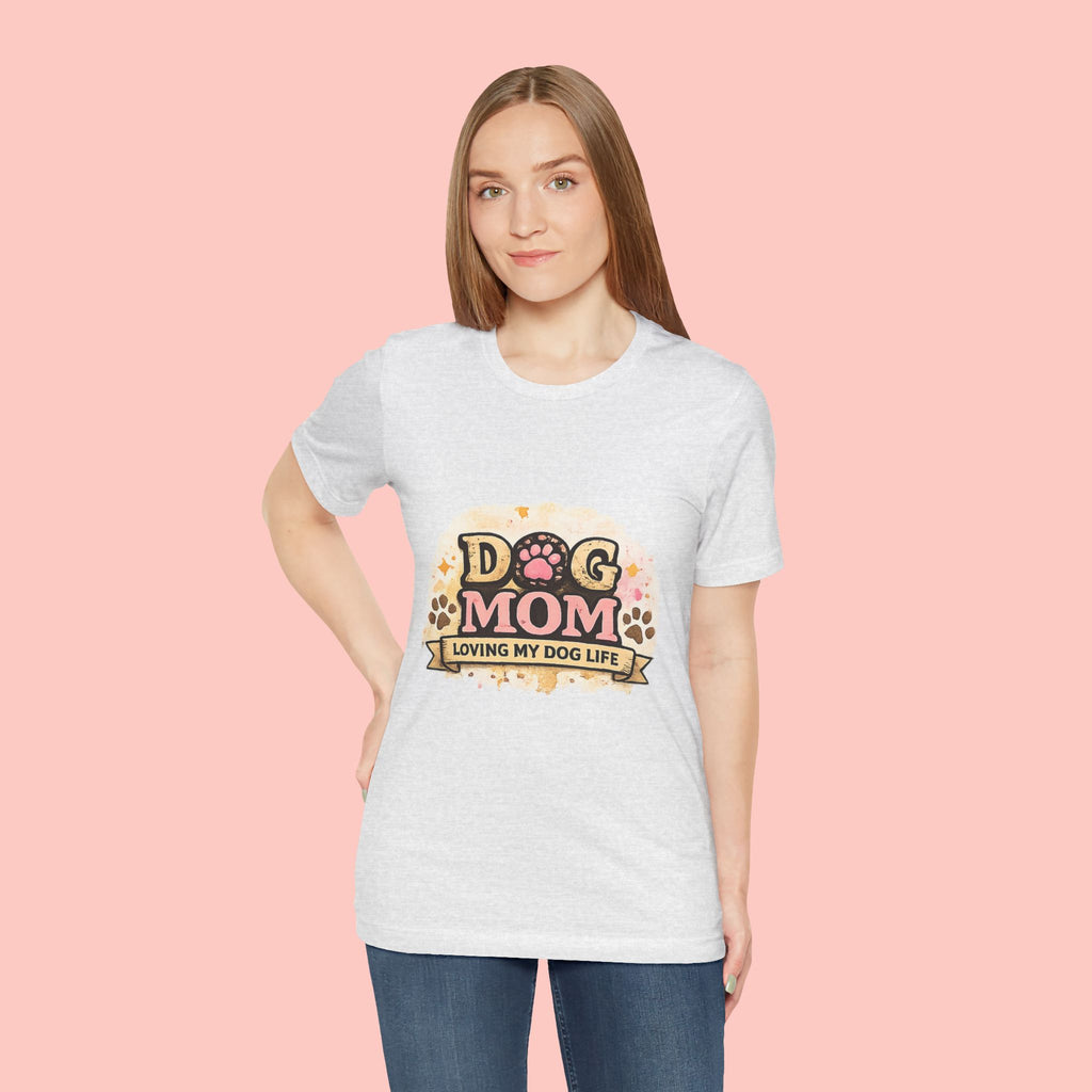 Dog Mom T-Shirt – "Loving My Dog Life" Cute Paw Print Tee for Pet Moms