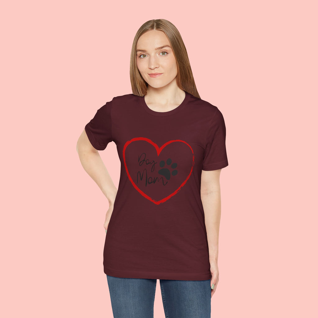 Dog Mom Heart Paw T‑Shirt
