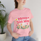 Proud Dog Mom Tee – Floral Retro Heart Design
