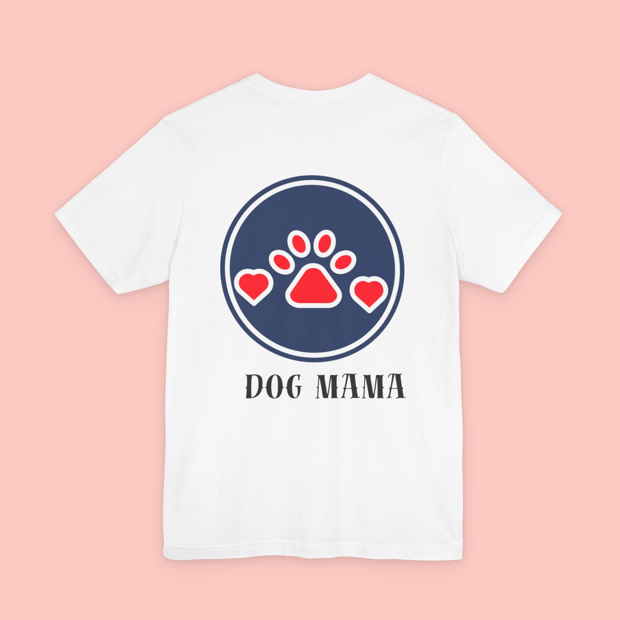 Dog Mama Tee - Paw Print Heart Graphic Short Sleeve Shirt