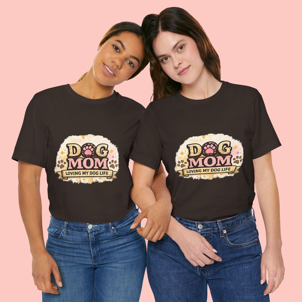 Dog Mom T-Shirt – "Loving My Dog Life" Cute Paw Print Tee for Pet Moms