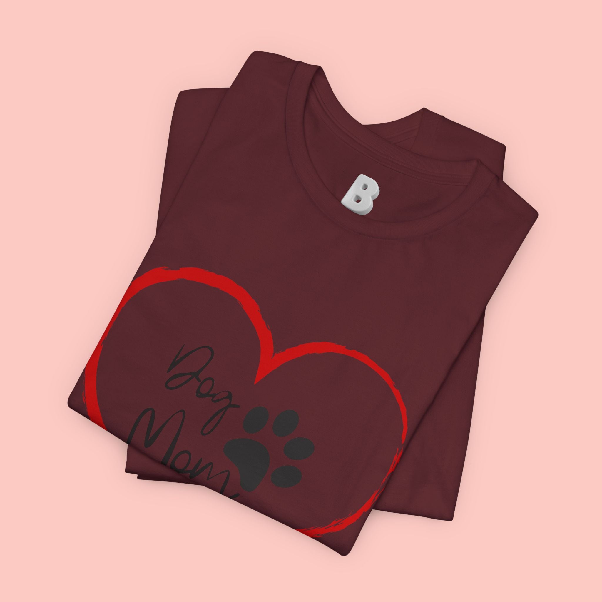 Dog Mom Heart Paw T‑Shirt