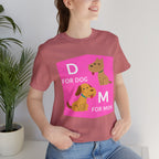 Dog Mom T-Shirt — Cute Pink "D for Dog, M for Mom" Graphic Tee