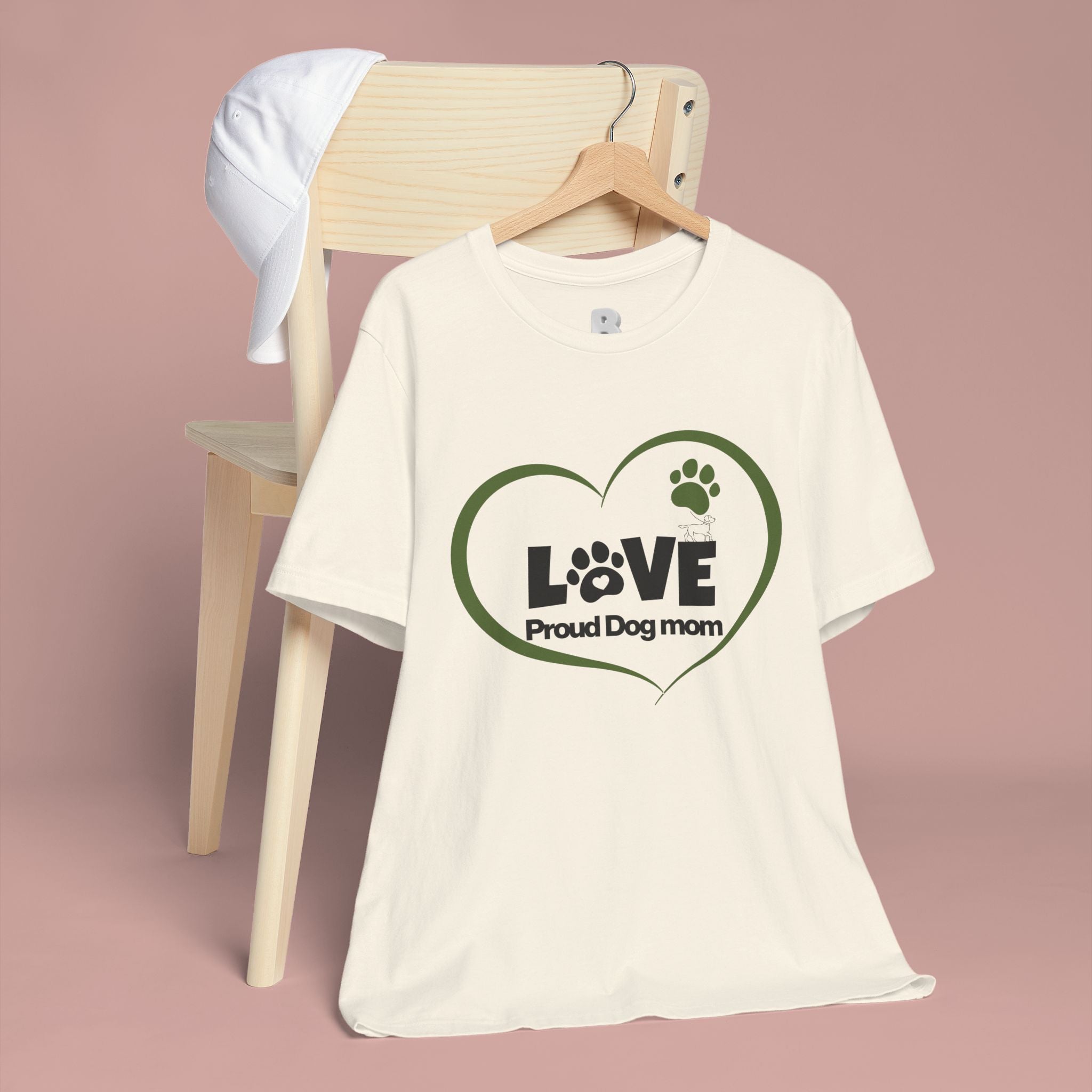 Dog Mom Love T-Shirt — "LOVE Proud Dog Mom" Heart Paw Tee