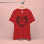 Fingerprint Heart Paw T-Shirt — Dog Paw Love Tee