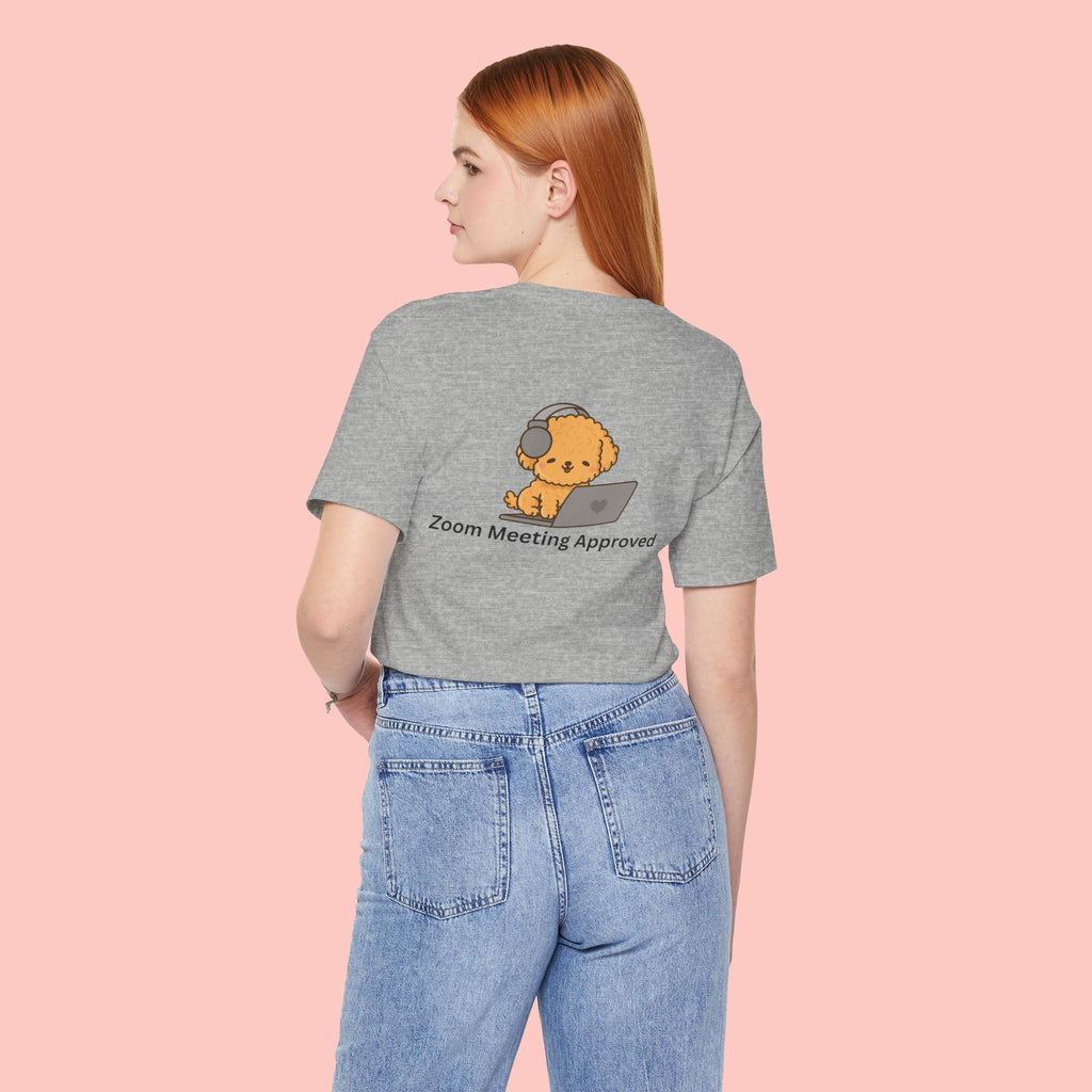 Cute Dog 'Zoom Meeting Approved' Tee - Remote Work Humor T-Shirt