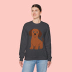 Cute Brown Puppy Sweatshirt — Cartoon Dachshund Crewneck for Dog Lovers