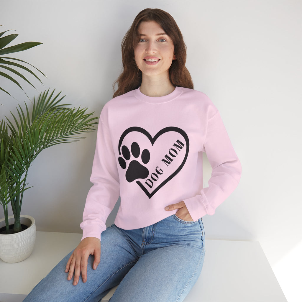 Dog Mom Heart Paw Crewneck Sweatshirt