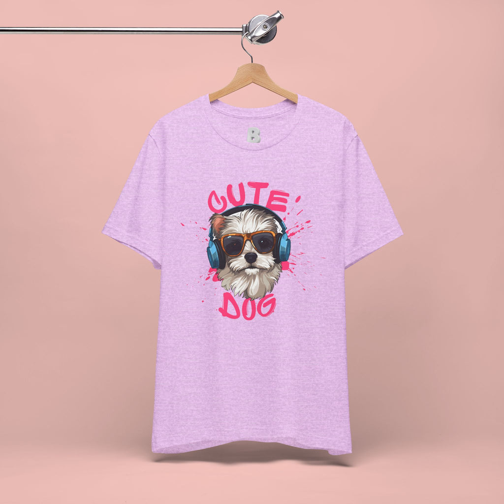 Cute Dog Tee — Headphones Puppy Graphic T-Shirt