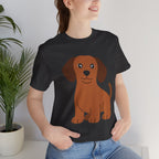 Dachshund Puppy Graphic T-Shirt — Cute Brown Dog Tee