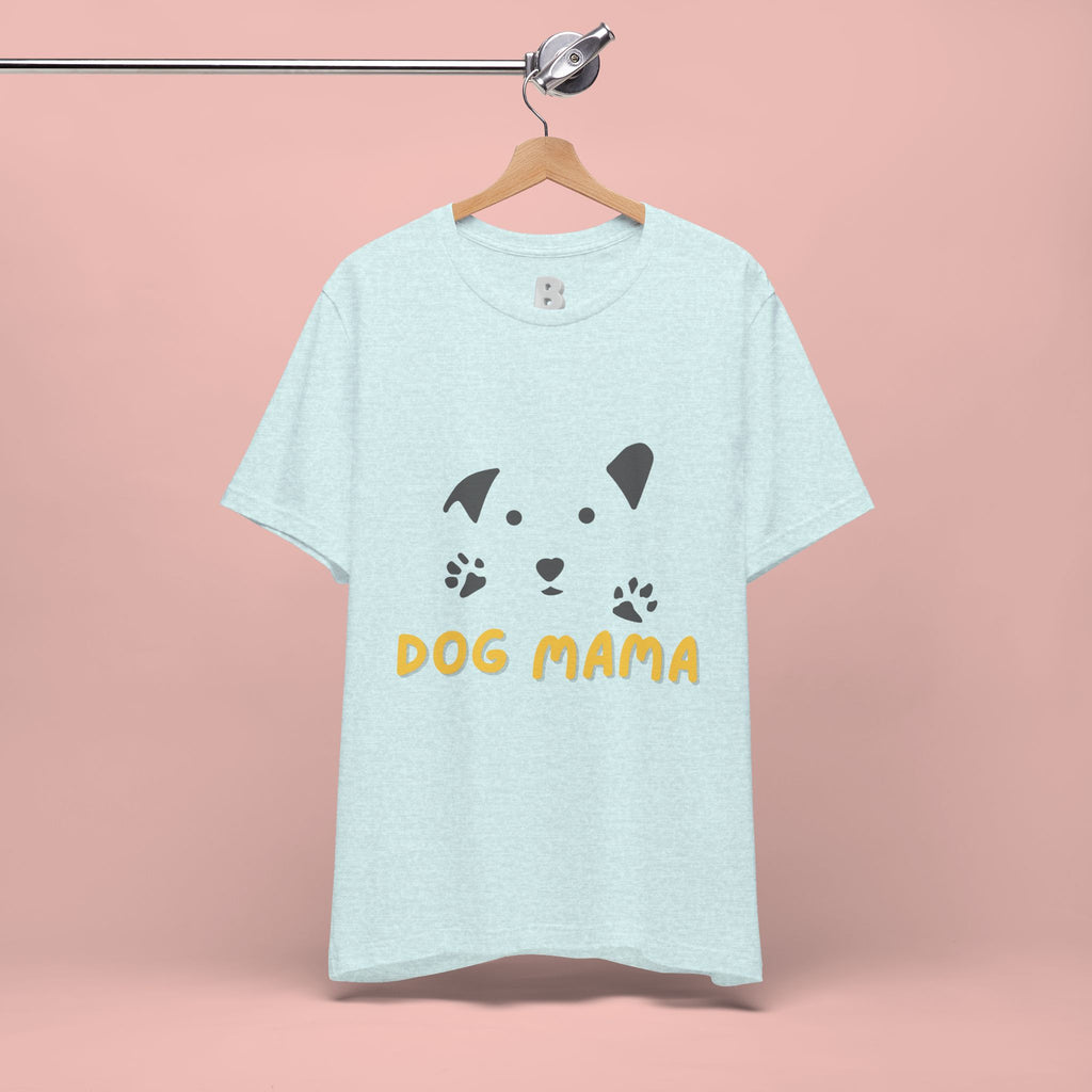 Dog Mama Graphic Tee — Cute Paw Print Dog Face T-Shirt for Dog Lovers