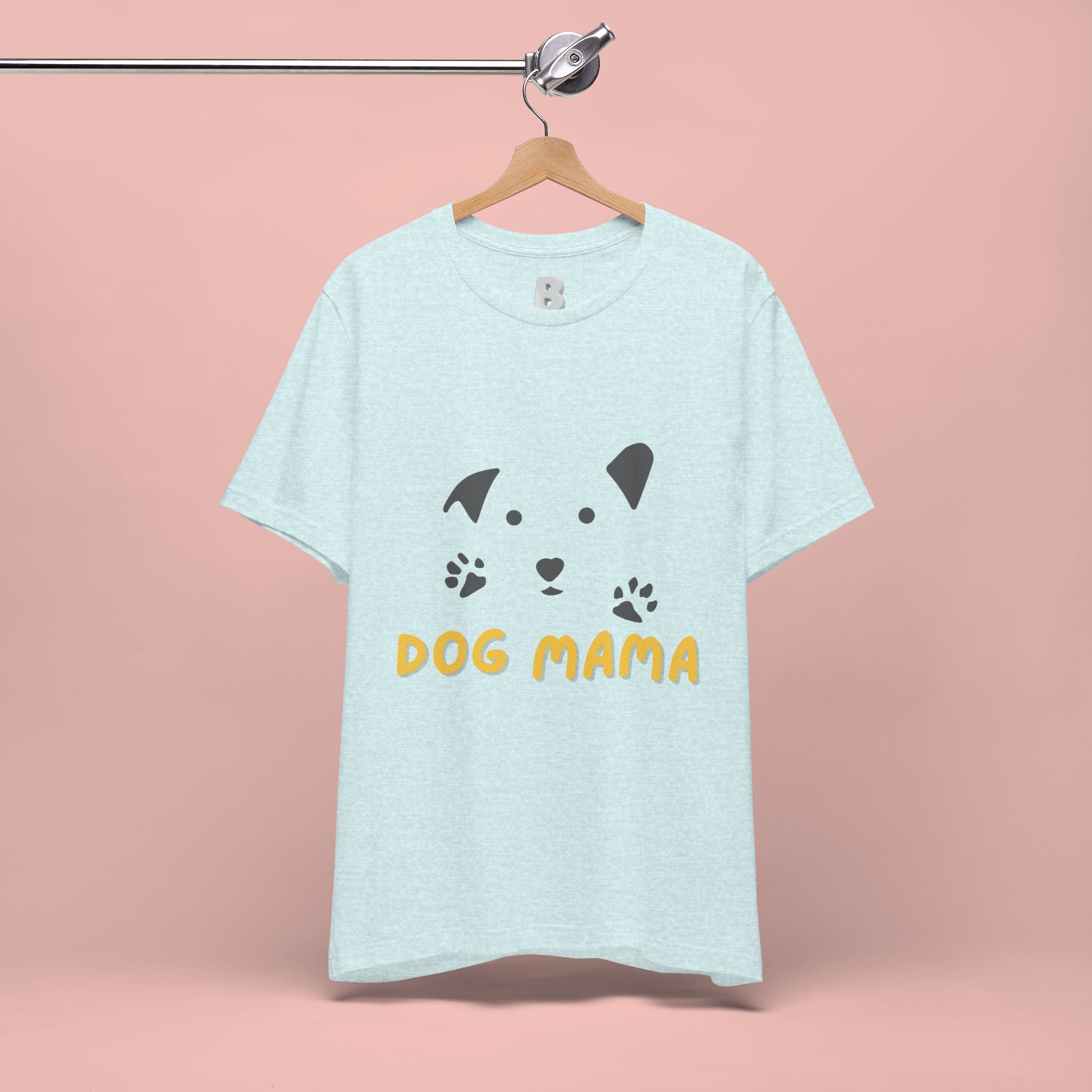 Dog Mama Graphic Tee — Cute Paw Print Dog Face T-Shirt for Dog Lovers