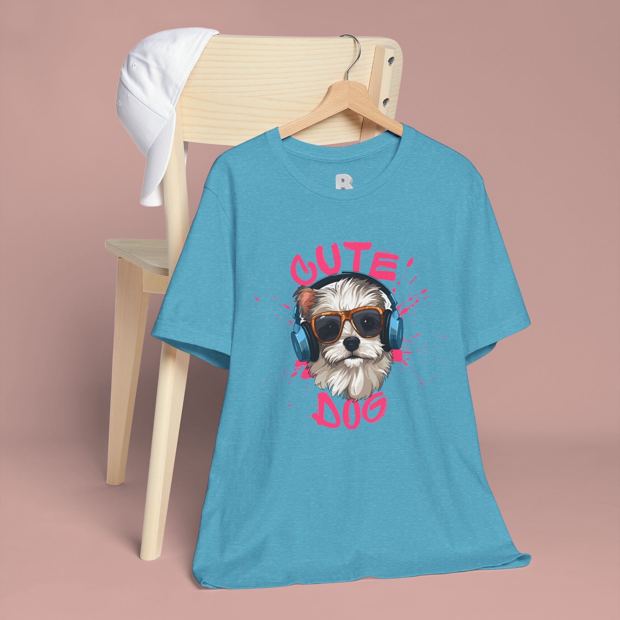 Cute Dog Tee — Headphones Puppy Graphic T-Shirt