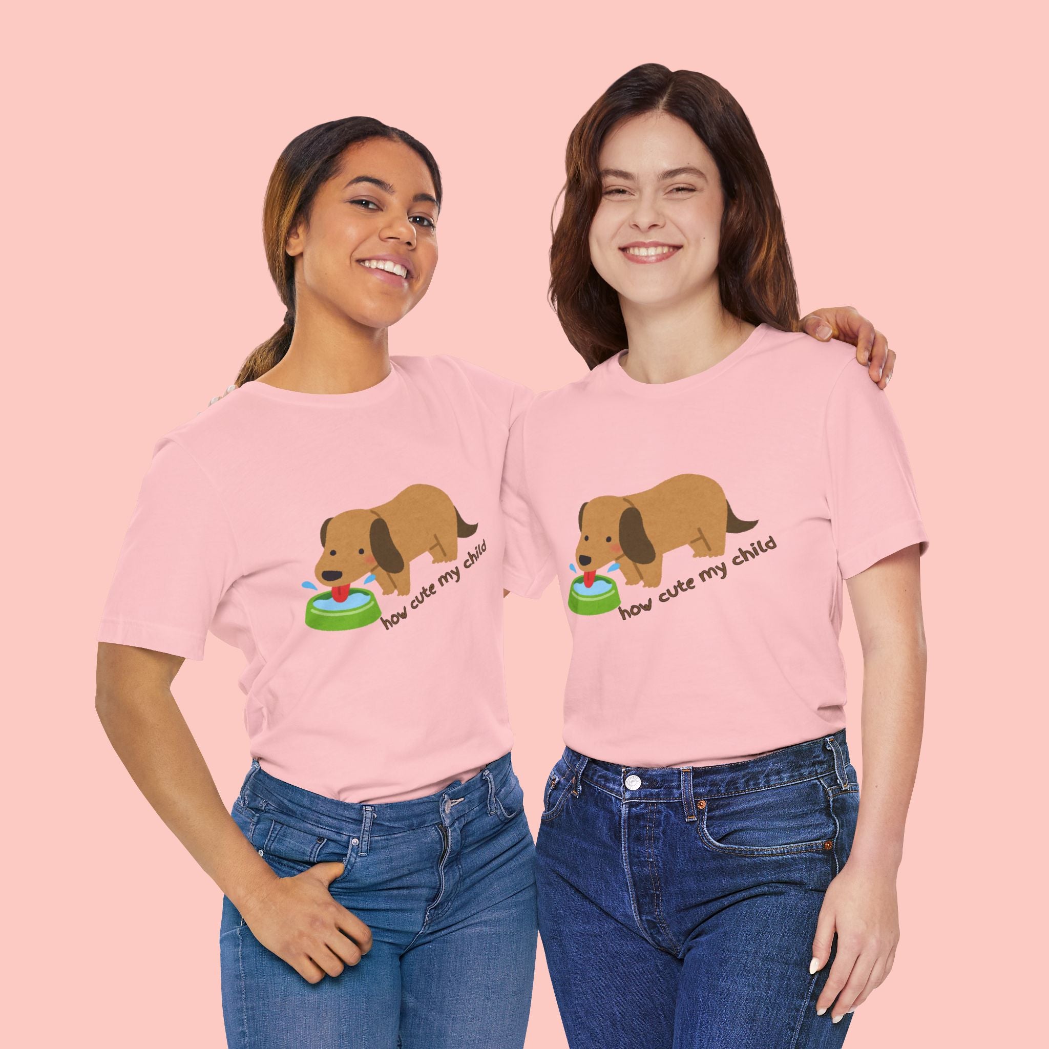 Dog T-Shirt — Cute Dachshund "how cute my child" Graphic Tee