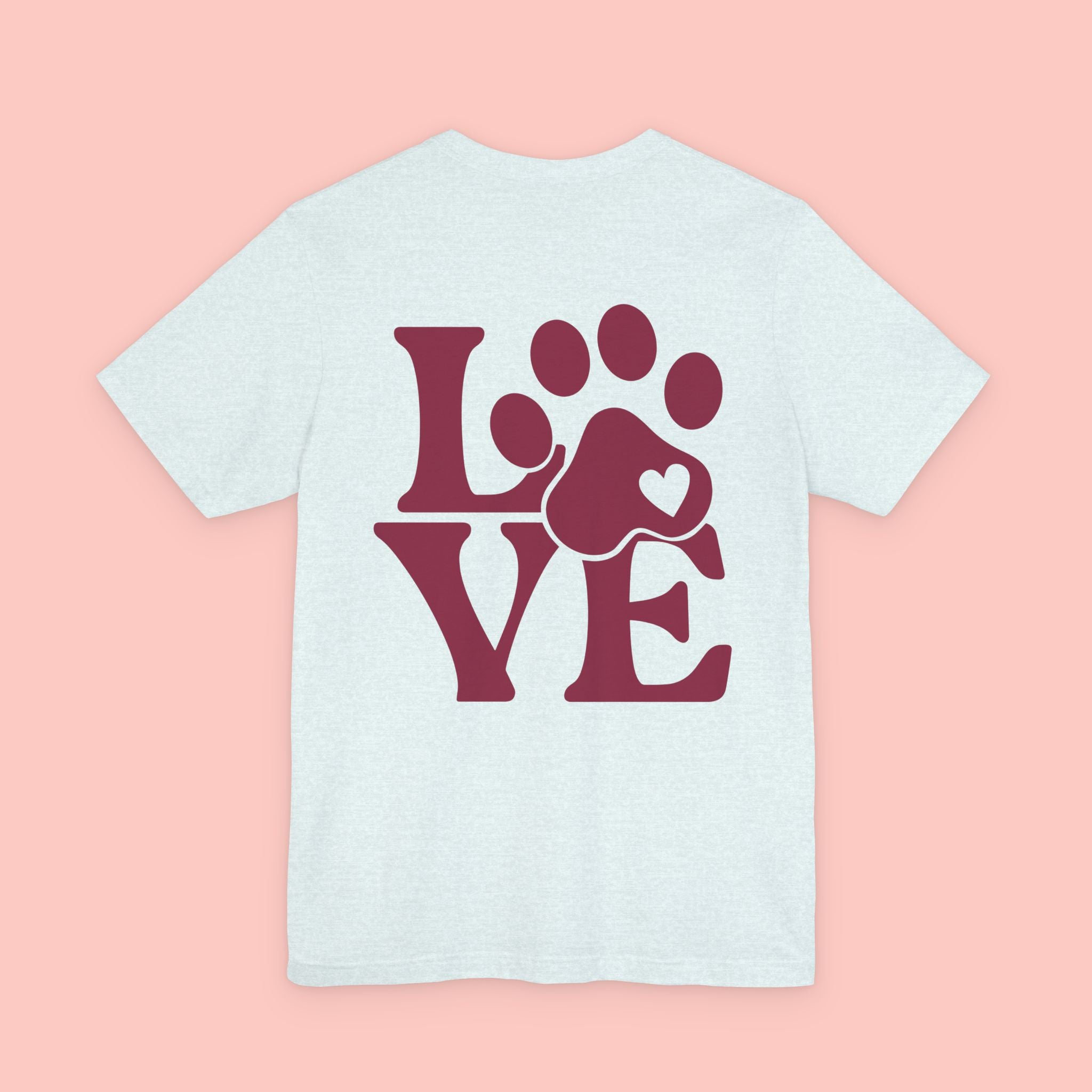 Dog Paw "LOVE" Tee - Pet Lover Graphic T-Shirt