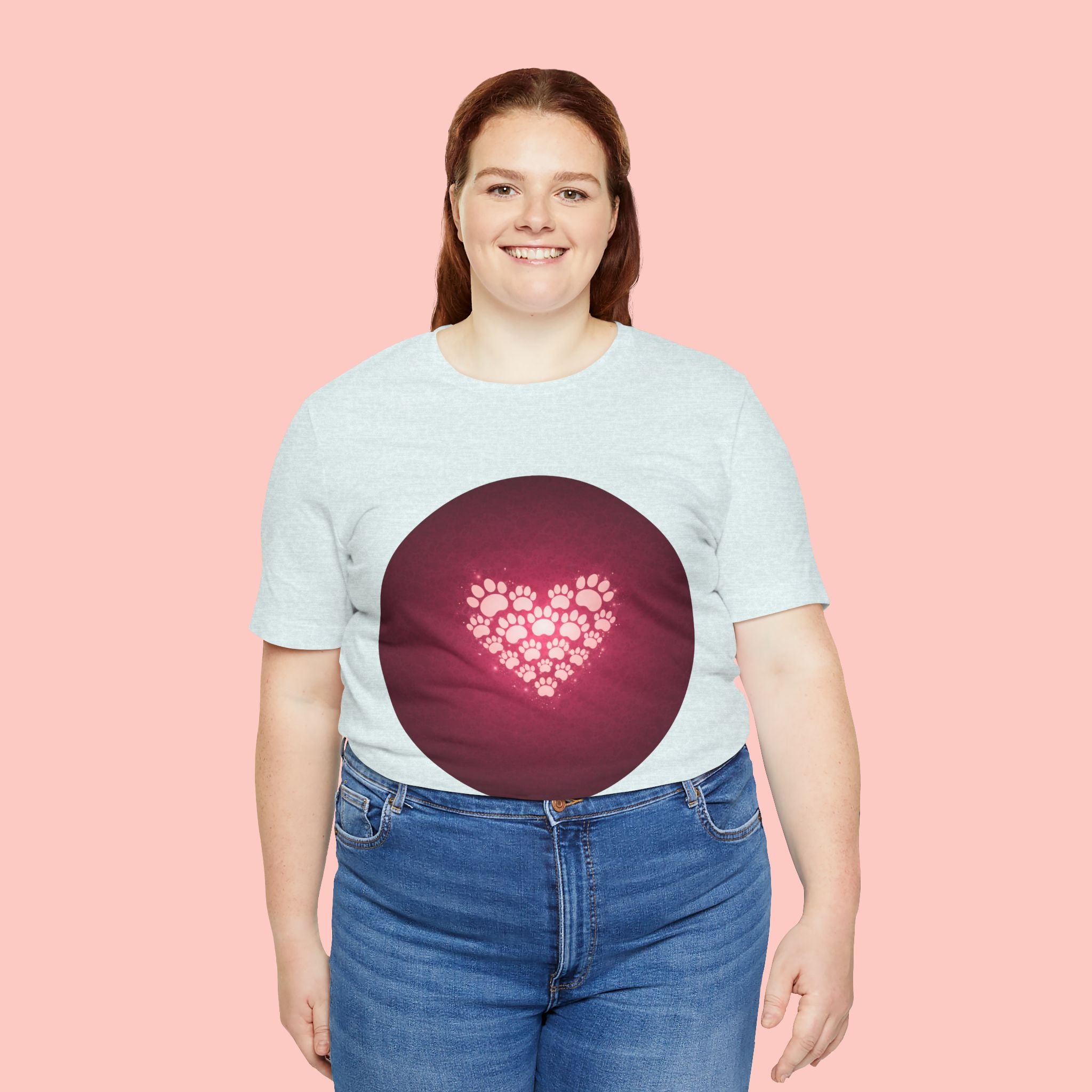 Paw Print Heart T‑Shirt — Cute Pet Lover Tee
