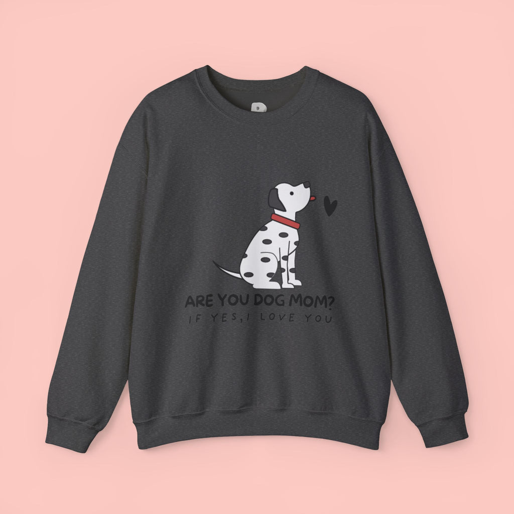 Are You Dog Mom? Cute Dalmatian Crewneck Sweatshirt for Dog Lovers