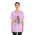 Dog Mom T‑Shirt — Cute Woman Hugging Dog Graphic Tee