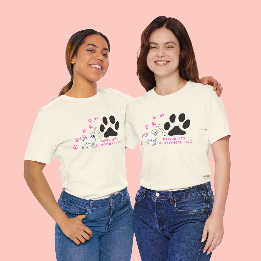 Dog Pawprint T-Shirt — "Pawprints Everywhere I Go" Cute Pet Lover Tee