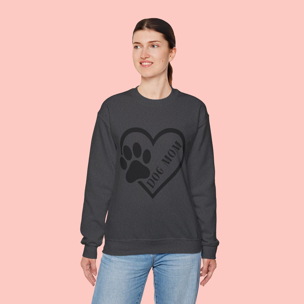 Dog Mom Heart Paw Crewneck Sweatshirt