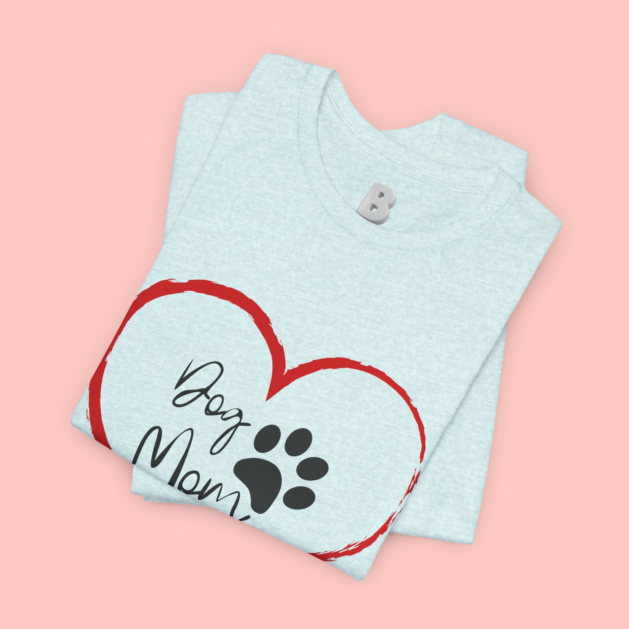 Dog Mom Heart Paw T‑Shirt