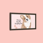 Framed Canvas Print — "First My Dog, Then Everything Else" Corgi Wall Art