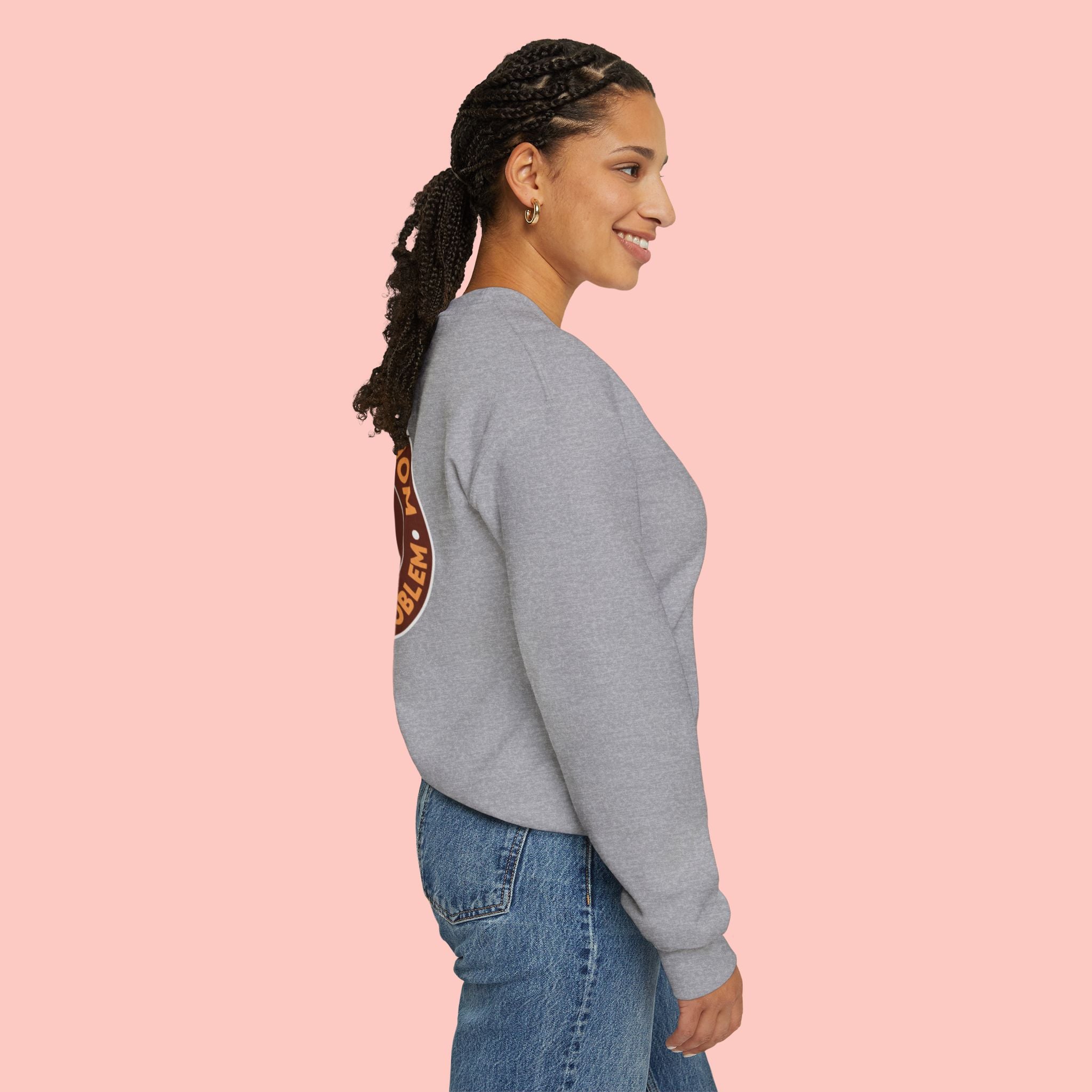 Proud Dog Mom Crewneck Sweatshirt — “No Kids, No Problem” Graphic