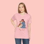 Dog Mom T‑Shirt — Cute Woman Hugging Dog Graphic Tee