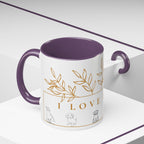 I Love Dogs Accent Coffee Mug — Gold Leaf Dog Lover Ceramic Mug (11oz & 15oz)
