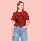 Dog Mom Heart Paw T-Shirt