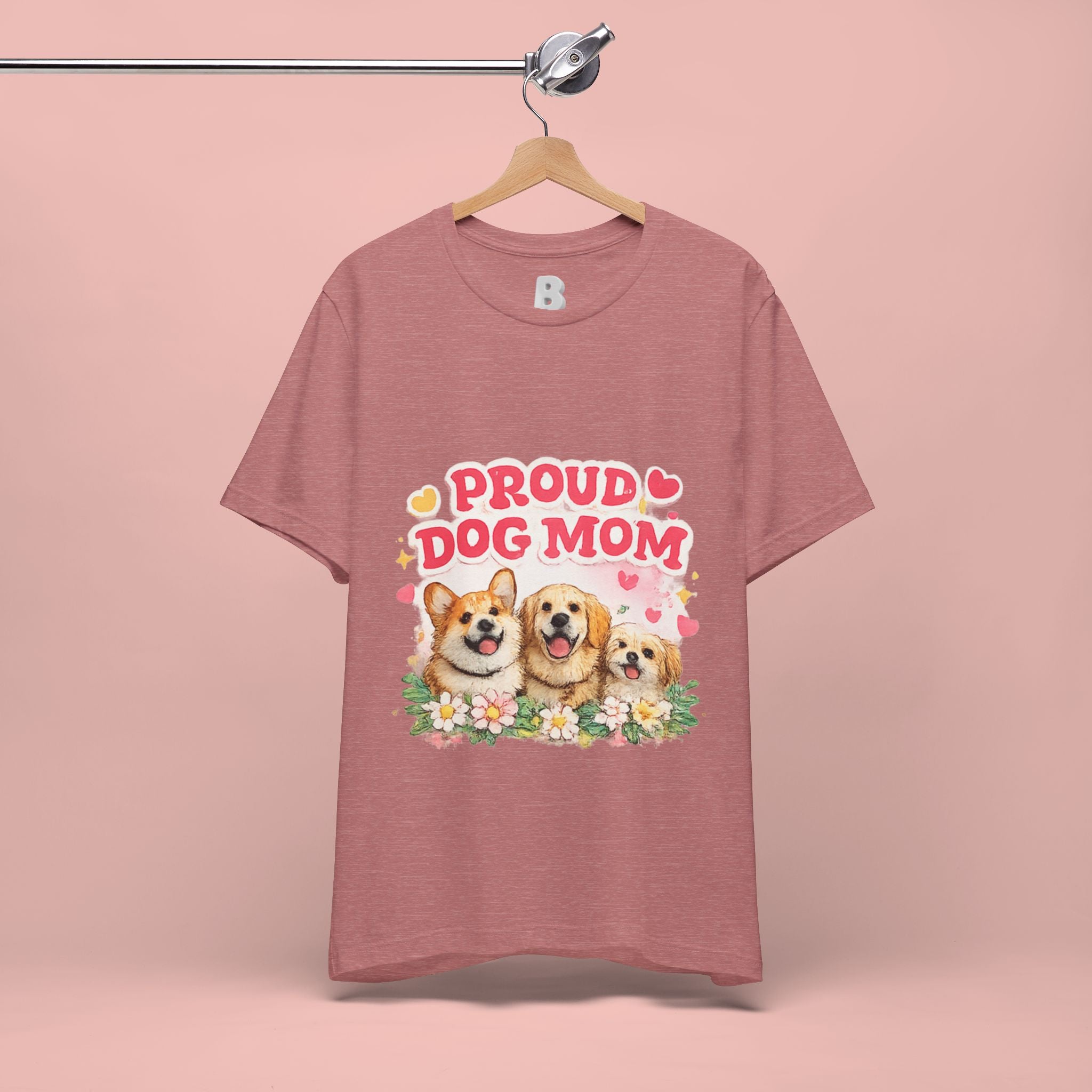 Proud Dog Mom T-Shirt — Cute Corgi & Golden Retriever Floral Tee for Pet Lovers