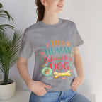 Dog Lover T-Shirt — "This Human Belongs to a Dog" Cute Paw Print Tee