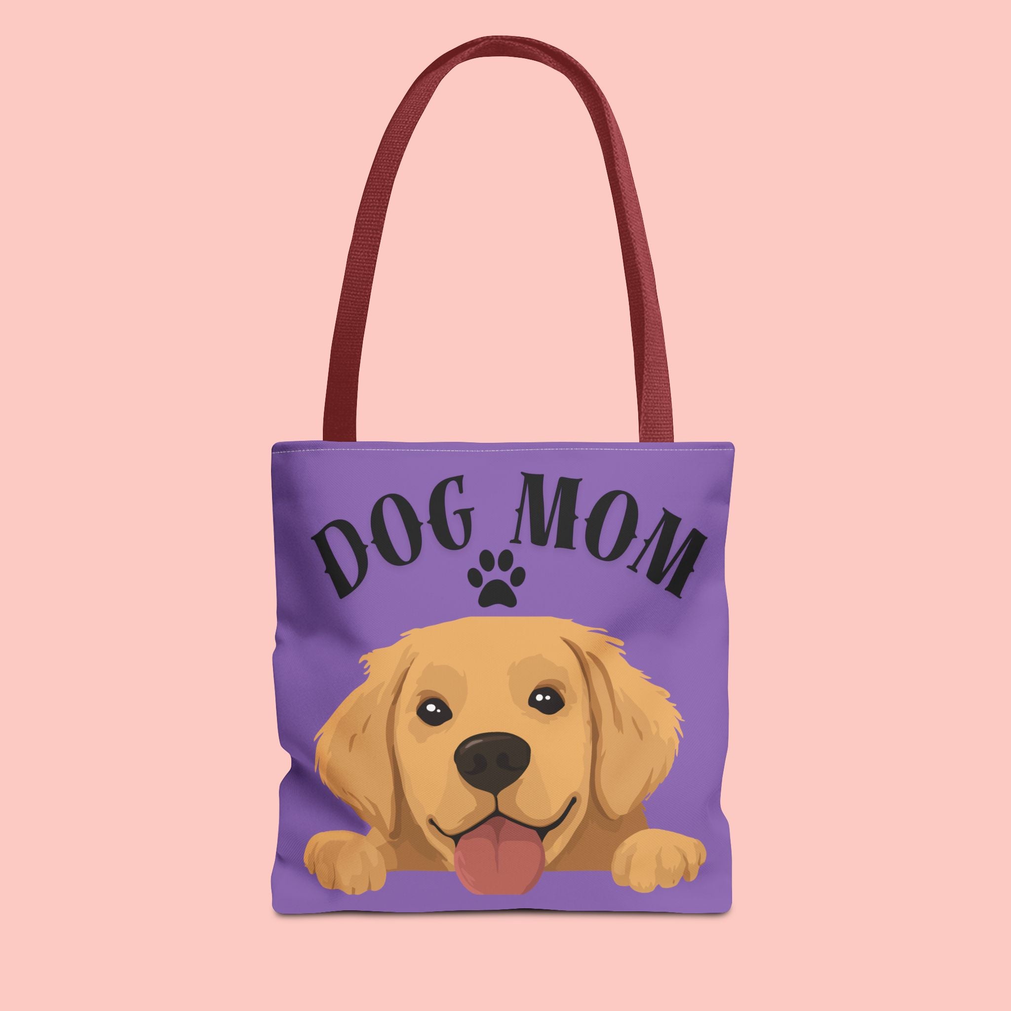 Dog Mom Tote Bag — Cute Golden Retriever Paw Print All-Over-Print Tote