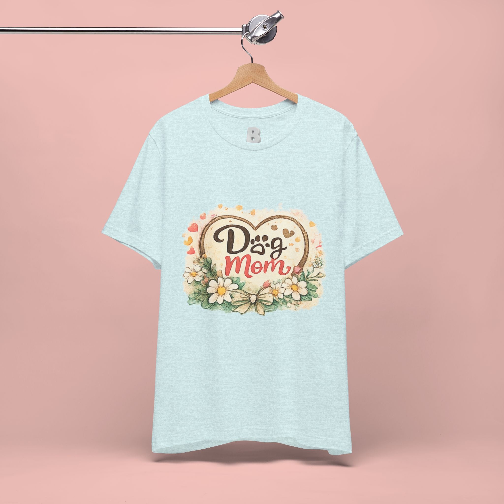 Dog Mom T-Shirt – Floral Heart Paw Design