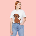 Dachshund Puppy Graphic T-Shirt — Cute Brown Dog Tee