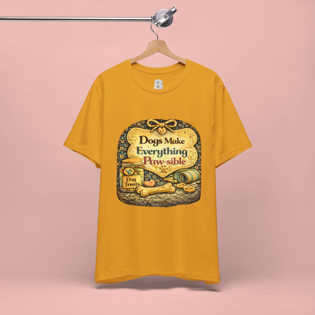 Dog Lover T‑Shirt – "Dogs Make Everything Paw‑sible" Vintage Pet Rescue Tee