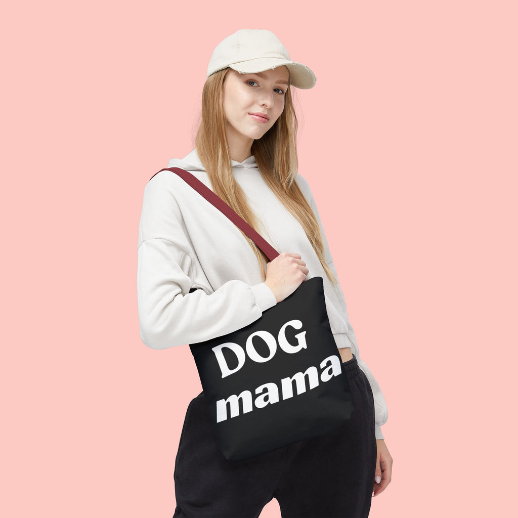 Dog Mama Tote Bag — Black Canvas Pet Lover Tote